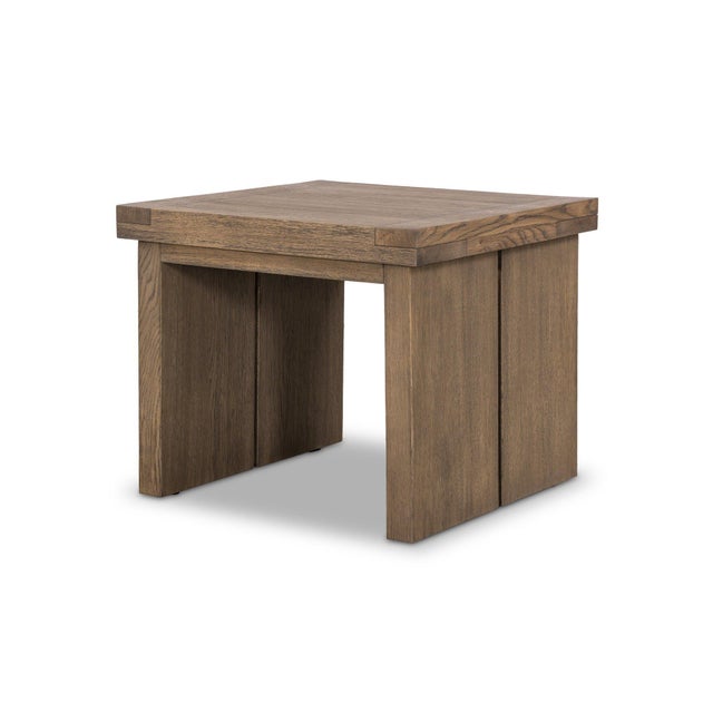 2020s Four Hands Warby End Table - Worn Oak Veneer For Sale - Image 5 of 12