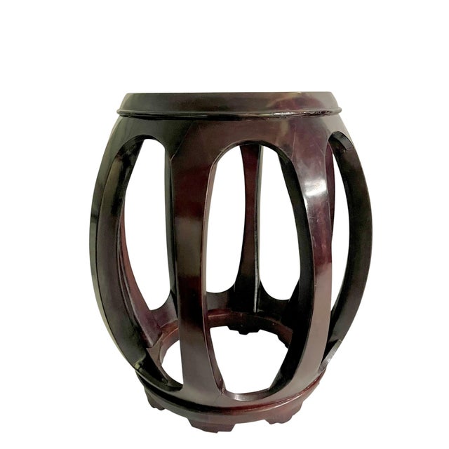 Chinoiserie Pair of Vintage Chinese Chinoiserie Hardwood Garden Stools or PedestalS For Sale - Image 3 of 18