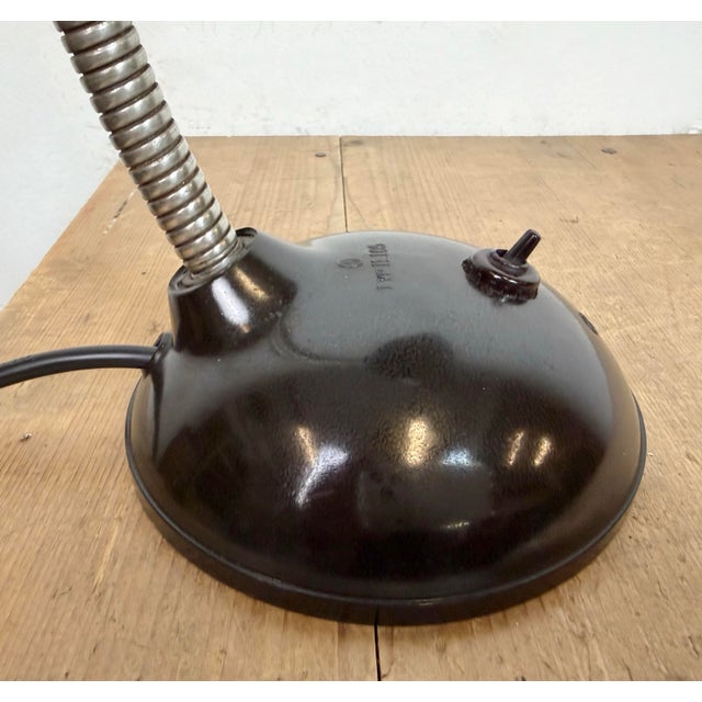 Vintage Brown Bakelite Gooseneck Table Lamp, 1960s For Sale - Image 11 of 18