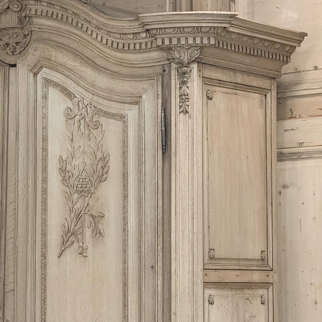 Wood Grand 18th Century Oak Louis XVI Armoire From Namur For Sale - Image 7 of 18