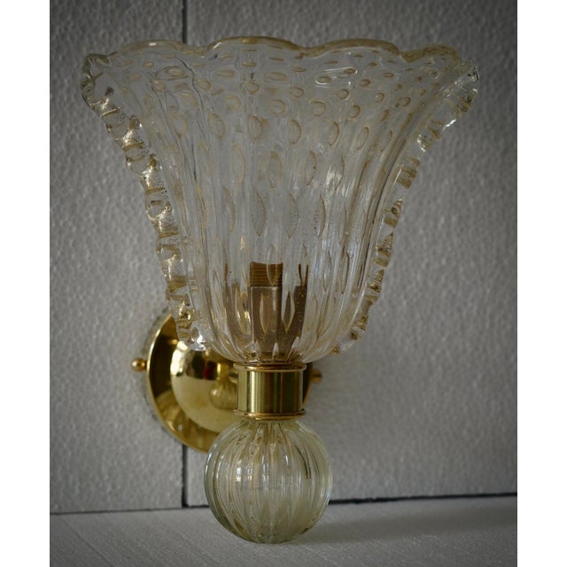 Murano Art Glass and Brass Wall Light, 2000s For Sale - Image 9 of 9