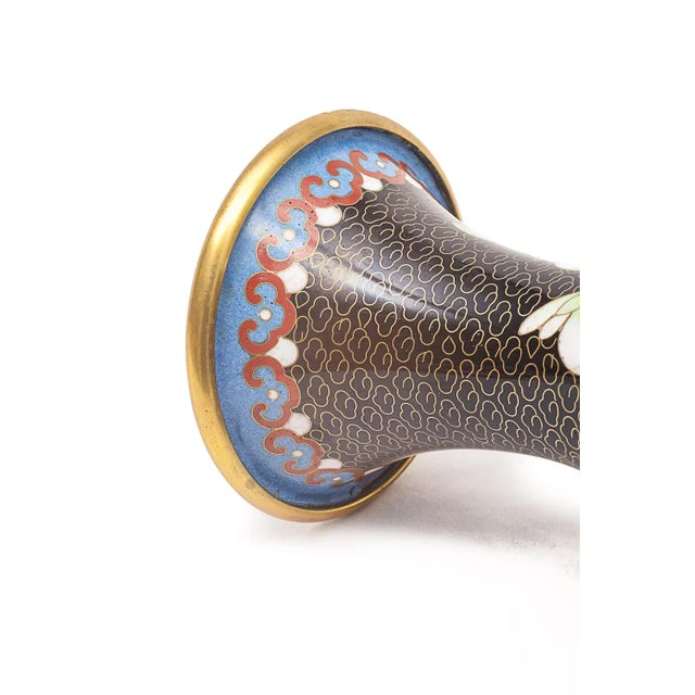 Antique Chinese Enameled Brass Vase, 1890s For Sale - Image 6 of 12