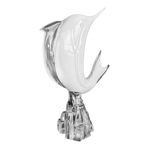 Licio Zanetti Murano Glass Sommerso Lattimo Dolphin Sculpture Italy Circa 1980