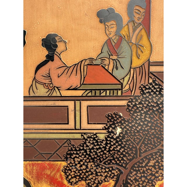 Mid 20th Century Mid-20th Century Chinese Coromandel Lacquer Wall Panels, Set of 4 For Sale - Image 5 of 12