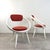 Pair of armchairs designed in 1959 by the Swede Yngve Ekstrom. In matt white lacquered beech wood. Cushions and backrest...