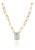 2.26ct Emerald-Cut Aquamarine & Diamond Halo Paperclip Chain Necklace in 14k Gold For Sale