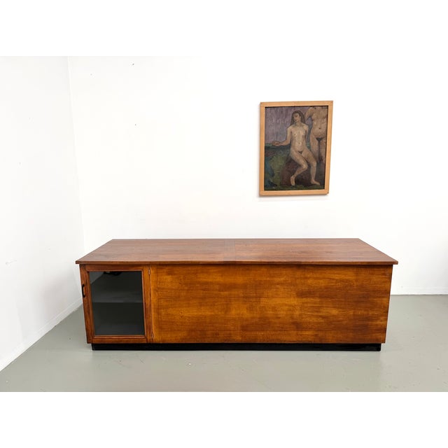 Wood Large Vintage Oak Trade Counter, 1960s For Sale - Image 7 of 18
