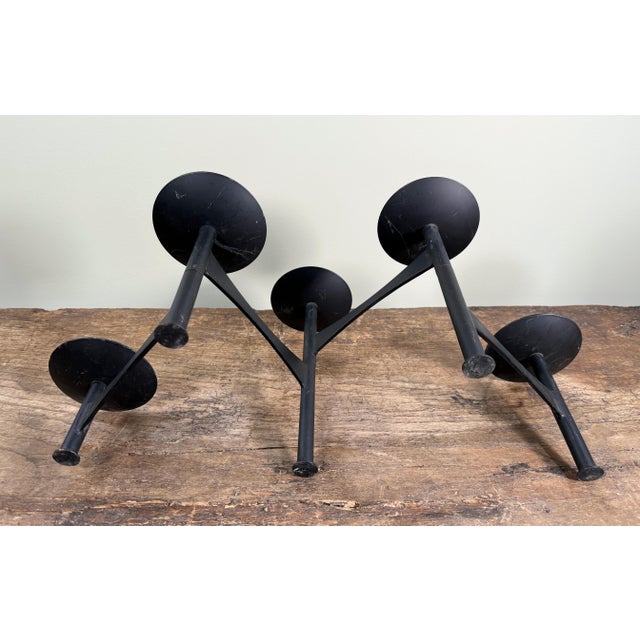 Metal Vintage Mid Century Modern Articulating Atomic Pillar Candle Holder For Sale - Image 7 of 7