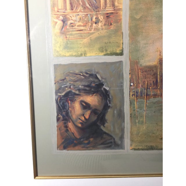 Beaux-Arts “Reminiscence - Mosaic” Venetian Architectural and Portrait Serigraph For Sale - Image 3 of 6