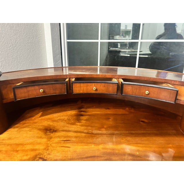 Biedermeier 1990s Century Furniture Biedermeier Style Mahogany Desk For Sale - Image 3 of 9