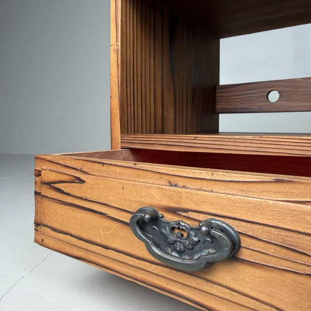 Brown Mid-Century Modern Japanese Storage Cabinet with Drawer, 1960s For Sale - Image 8 of 12