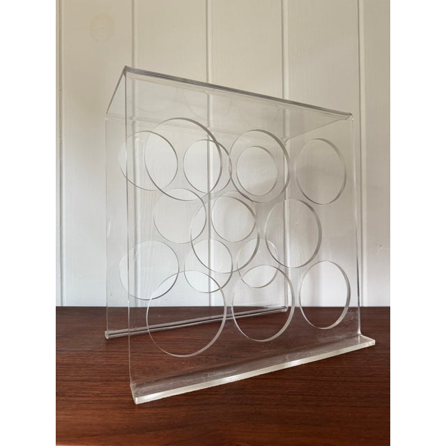 1970s 1970s Postmodern Lucite Wine Rack For Sale - Image 5 of 9