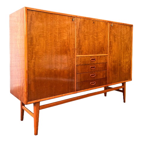 Mid-Century Mahogany Highboard, 1960s For Sale