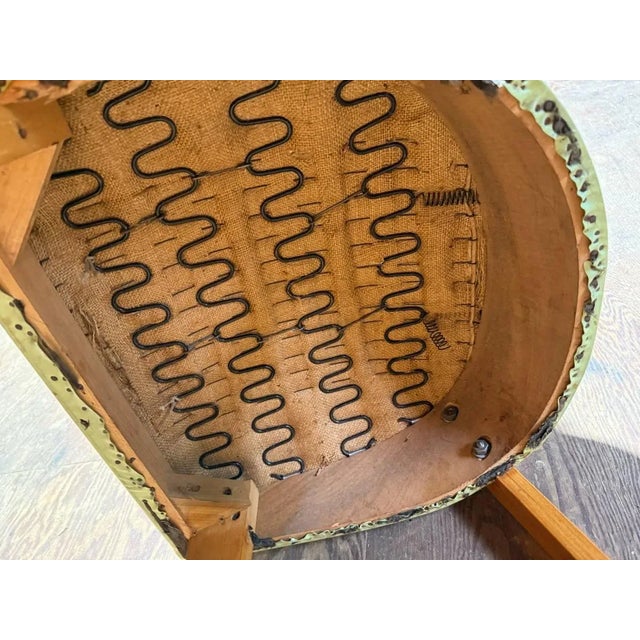 Mid 20th Century Iconic Style Tub Green Vinyl Faux Leather Chair For Sale - Image 11 of 15