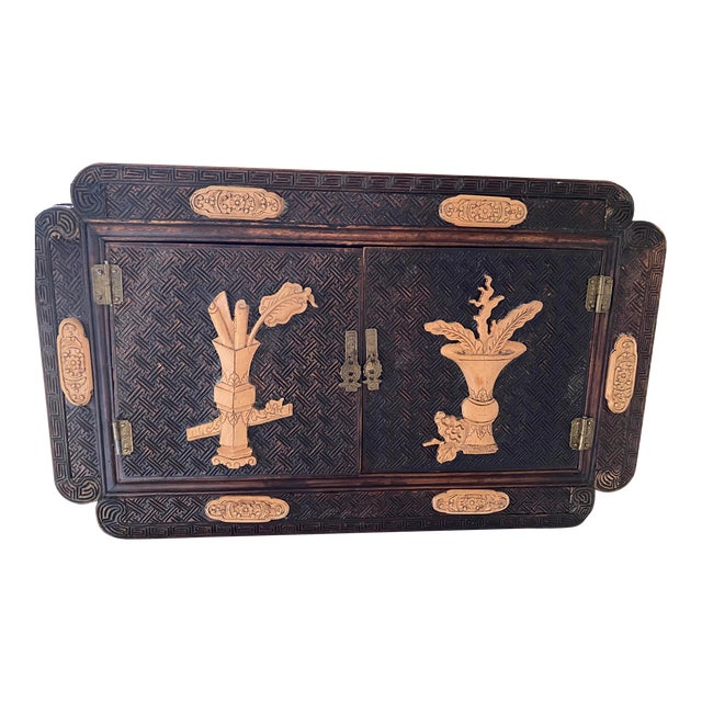Late 19th Century Hand Carved Chinese Rosewood Jewelry Box For Sale