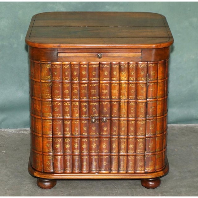 Faux Book Fronted Hardwood Library Side Cabinets by Theodore Alexander, Set of 2 For Sale - Image 15 of 18