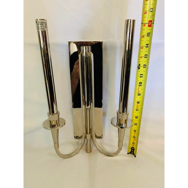 Silver The Foundry Showroom Contemporary Nickel Finish Wall Sconce For Sale - Image 8 of 13