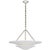 AERIN for Visual Comfort Signature Mollino Medium Tiered Chandelier in Polished Nickel with Plaster White Shade For Sale