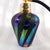 Postmodern 1970s Irce Brand Black Iridescent Matte Striped Perfume Atomizer For Sale - Image 3 of 4