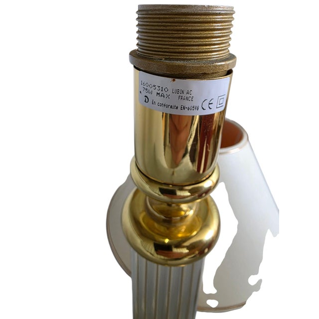 Table Lamp in Glass and Brass from Le Dauphin, France, 1970s For Sale - Image 9 of 13