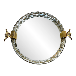 1940s Venetian Murano Style Gold Fleck Dresser Tray
