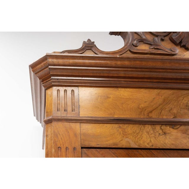 Louis Philippe French Walnut Library Book Armoire with Secret Drawer, 1840s For Sale - Image 12 of 18