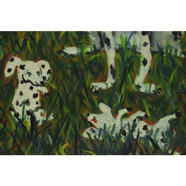 Mid 20th Century Dalmatians Oil on Canvas For Sale In New York - Image 6 of 6