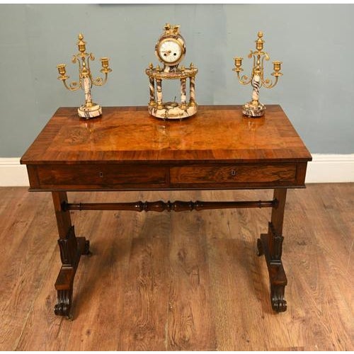 Regency Writing Table in Walnut, 1820 For Sale - Image 12 of 12