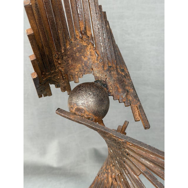 Metal Sergio Castillo Mandiola, Abstract Sculpture, Chile, 1980s, Iron on Granite Base For Sale - Image 7 of 11