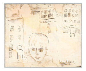 Jochen Michaelis, Child’s Head, Watercolor on Canvas