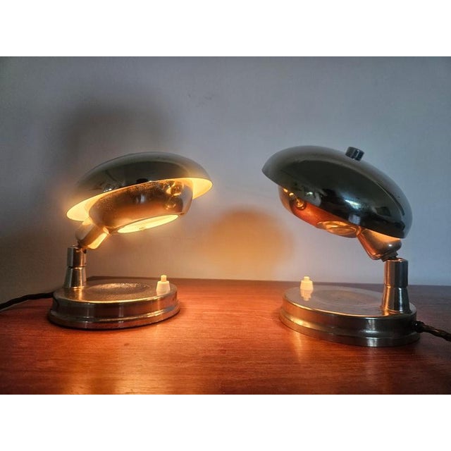 Art Deco Bauhaus Chrome Table Lamps by Franta Anyz, 1930s, Set of 2 For Sale - Image 12 of 16