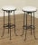 Salterini Custom Vintage Wrought Iron and Vinyl Patio Bar Stools - A Pair For Sale - Image 4 of 13