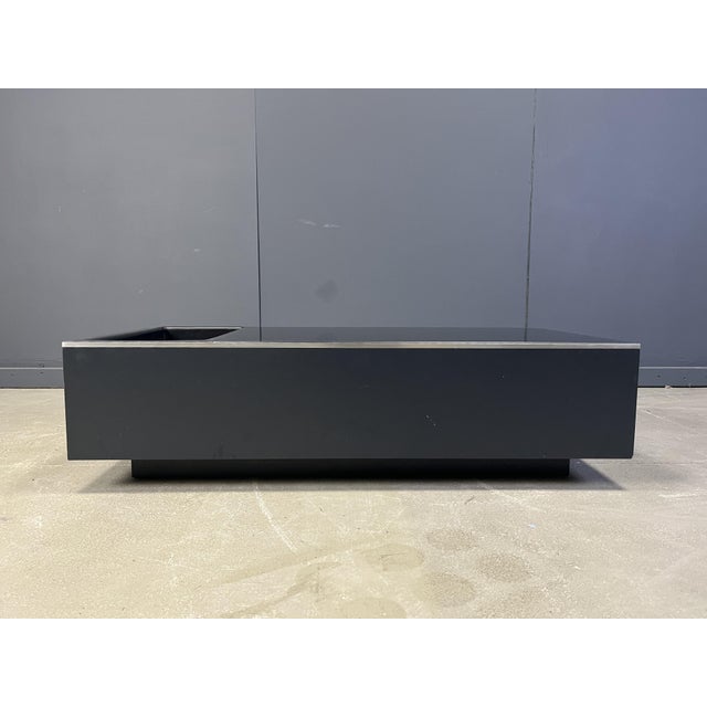 Vintage Coffee Table in Wood and Glass from Roche Bobois, 1980s, in Very Good conditions. Designed 1980 to 1989 This piece...