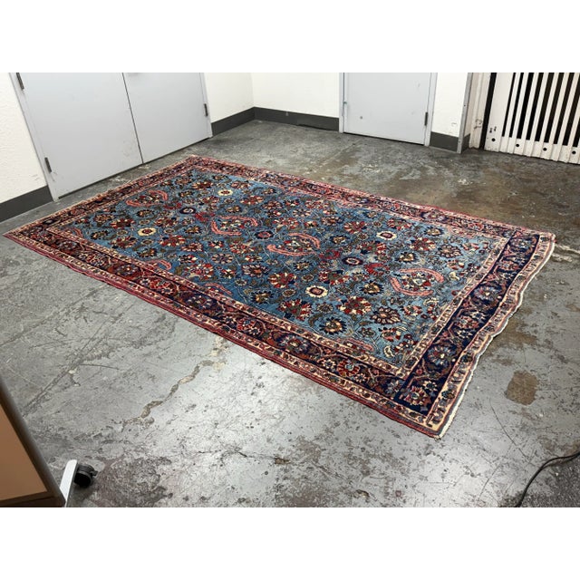 Design Plus Gallery presents a 6ft 8in x 11ft 2in Jewel Toned Area Rug from the Early 20th Century, the 1920's likely. The...