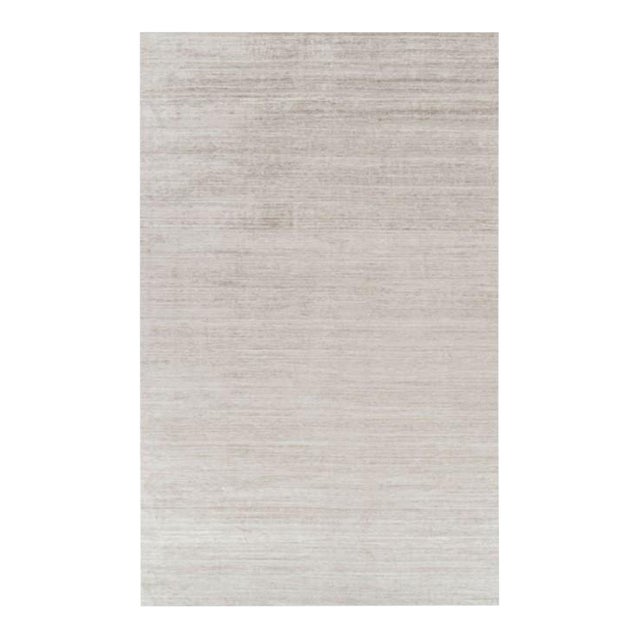 Rug & Kilim’s Oversized Textural Rug in Solid Taupe and White Tones and Striae - 10x16 For Sale