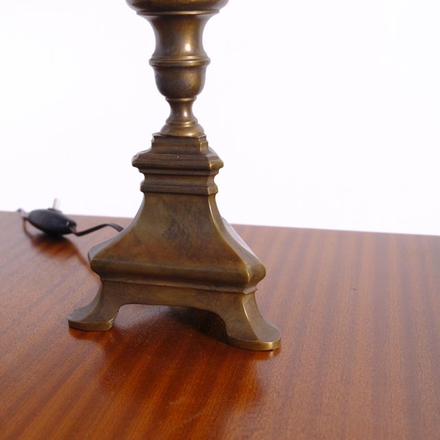 Vintage Table Lamp with Beaded Lampshade and Bronze Base, 1960s For Sale - Image 14 of 17