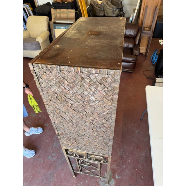 1970s Vintage Maitland-Smith Lighted Elephant Bar Cabinet For Sale - Image 14 of 14