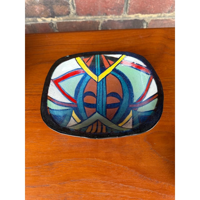Late 20th Century Taylor Ceramics Bowl Vintage Pottery Colorful Dish Catch All For Sale - Image 5 of 6