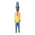 Vintage African Hand Carved Wood Colon Statue Gentleman Figure Yellow Suit 19" For Sale