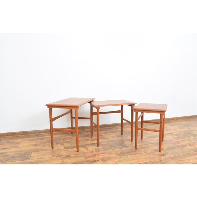 Brown Mid-Century Danish Teak Nesting Tables, 1960s, Set of 3 For Sale - Image 8 of 13
