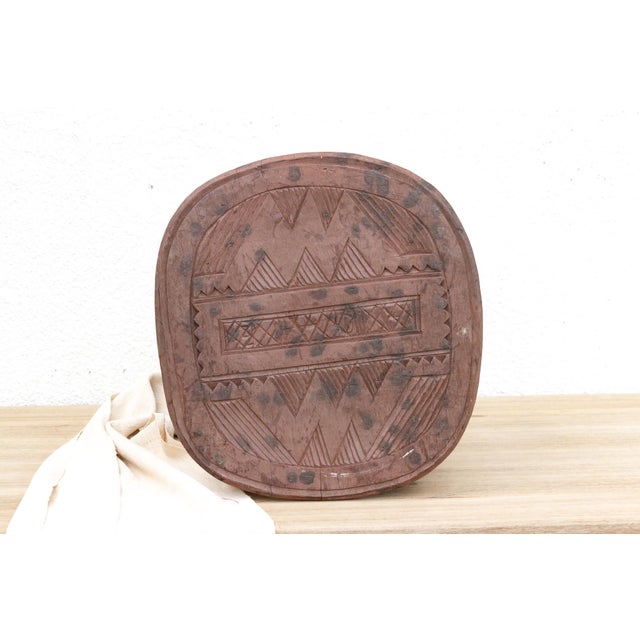 African Wood Nupe Stool W/ Black Dots For Sale - Image 3 of 8