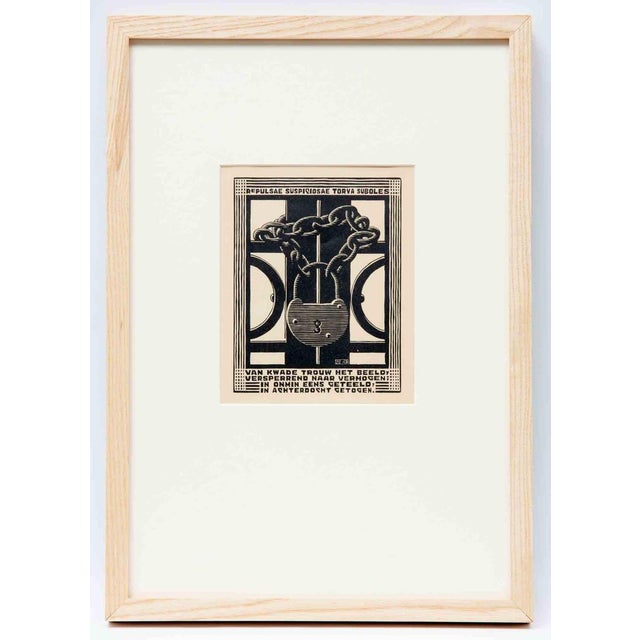 Woodcut print realized by escher in 1931. It belongs to the series "emblemata". Signed with initials in the plate lower...