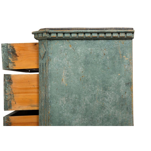 Pair of Swedish Gustavian Style Blue Painted Bedside Commodes Chests For Sale - Image 12 of 18