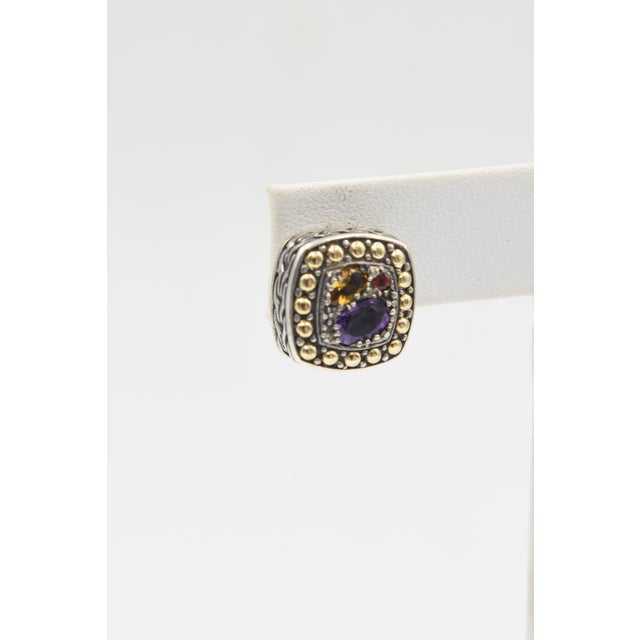 Early 21st Century Effy Multicolored Gemstone Ring and Earring Set in Sterling Silver and 18k Gold, 3 Pieces For Sale - Image 5 of 17