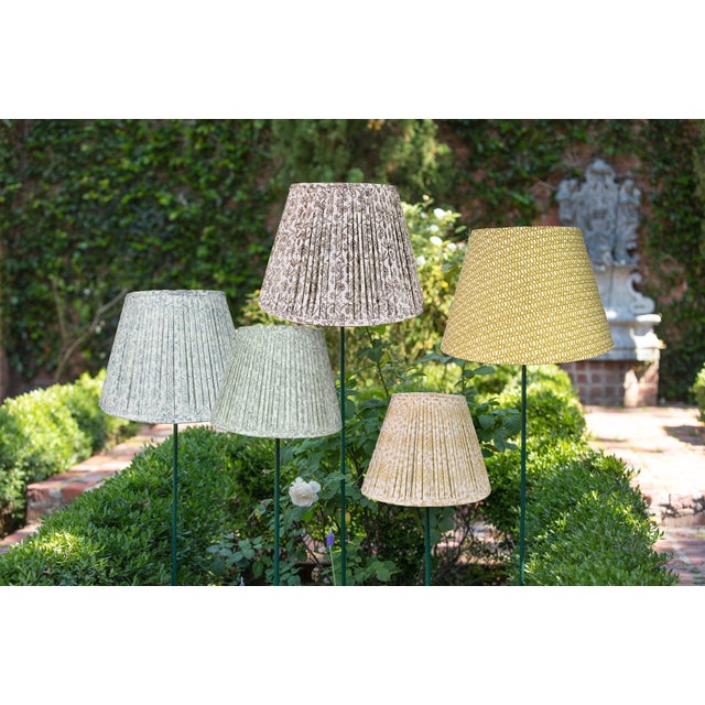 Traditional 14" Spencer Rattan Gathered Fabric Lampshade For Sale - Image 3 of 4