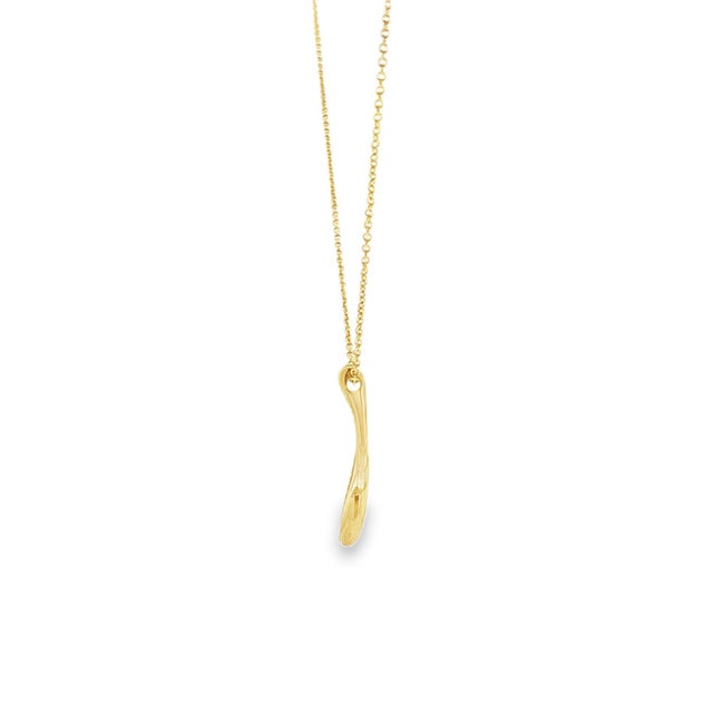 Elsa Peretti & Tiffany & Co. Late 20th Century Elsa Peretti for Tiffany & Co 18k Gold Tear Drop Pendant on Chain For Sale - Image 4 of 5