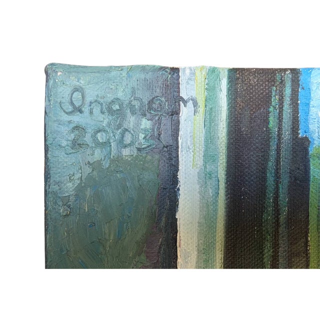 2000 - 2009 2003 Oil Portrait Painting — Striped Shirt Woman, Signed “Ingham,” Reminiscent of Alice Neel (24" × 18.5") For Sale - Image 5 of 8