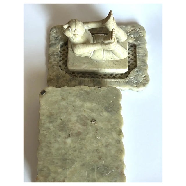 Rare, Ooak, Soapstone, Yogi, Trinket Box For Sale In Los Angeles - Image 6 of 7