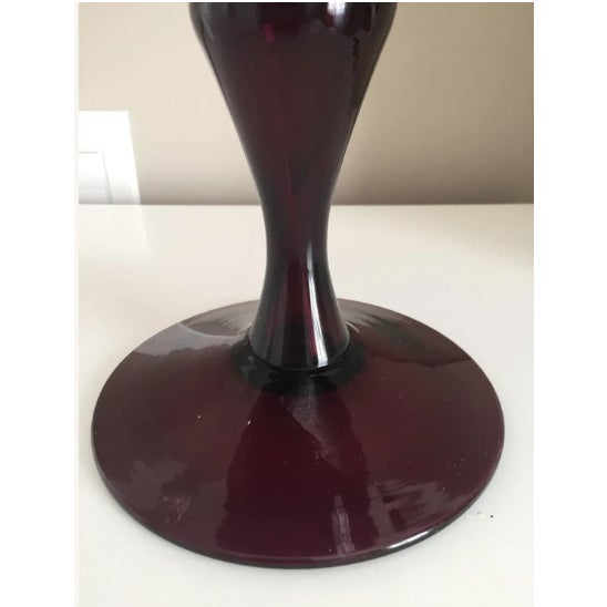 Mid-Century Modern 1960s MCM Bohemian Glass Czechia Vase Rare Huge Heavy For Sale - Image 3 of 4