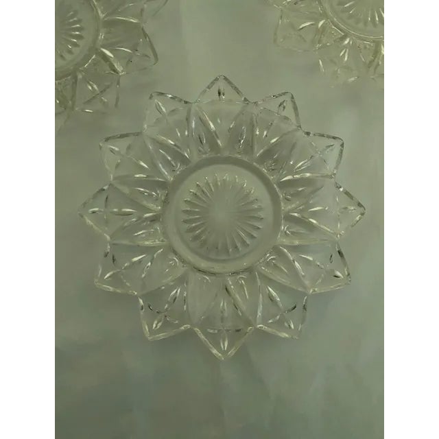 1950s Vintage Federal Glass Flower Petal Trinket Dishes- Set of 3 For Sale - Image 5 of 7